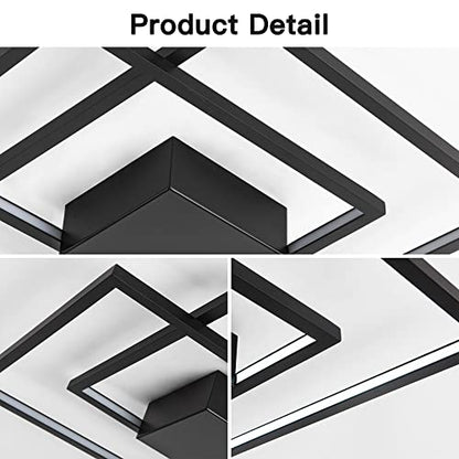Modern LED Ceiling Light,Black,Frame Flush Mount Ceiling Light - size: 2-light squares