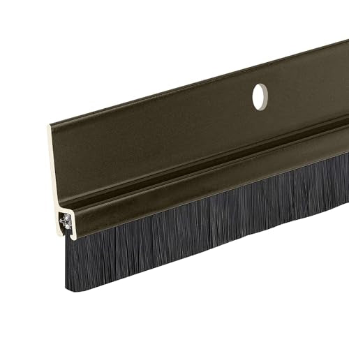 Randall Manufacturing Co., Inc | Door Sweeps – Aluminum & Brush | Brush Sweeps for Gaps Up to 1” | Brown Trim with Black Brush | 3 Feet | 3/4" Brush | Fill Gaps & Keep Unwanted Debris Out - size: 3 FT Brown