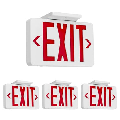 Gruenlich Emergency Exit Sign for Business, Battery Backup, 4 Pack - size: 4-Pack