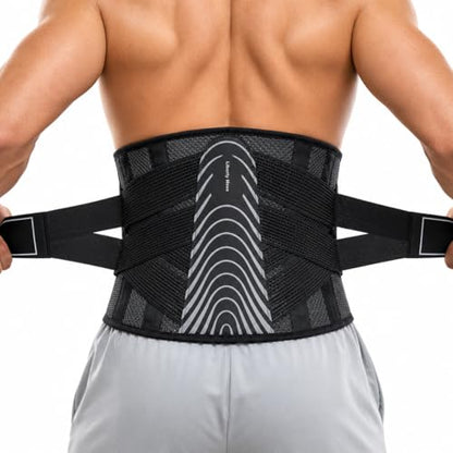 Adjustable Back Brace for Men Lower Back Pain, Modern Back Support Belt - size: S/M(Waist: 29"-39" )