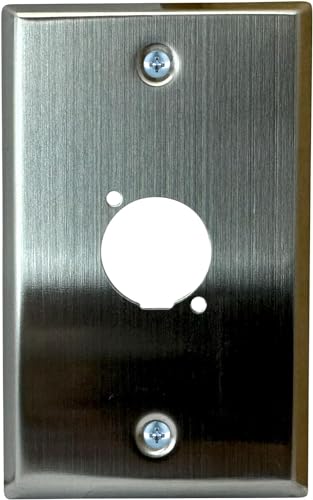 DIYTECH 1 Port Stainless Steel XLR Wall Plate Blank Panel for Pro Audio - style: 1 Port Stainless Steel