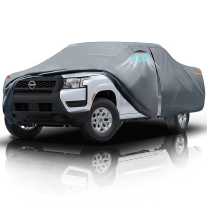 Nissan Frontier Truck Cover Custom Fit 2021-2026 King Cab Short Bed(6') with Door Zipper, 10 Layers Pickup Truck Cover Waterproof All Weather, Car Tarp for Wind Dust Sun etc Protection - size: Custom fit Nissan Frontier King Cab SB