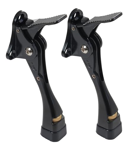 HOME&I Easy Pedal Kick Down Door Stop Stopper Easy Step Door Kick Doorstop,Premium Quality,Height-Adjustable Rubber Foot,4 Inch (Black, 4 Inch x 2 Pack) - color: Black, size: 4 Inch x 2 Pack