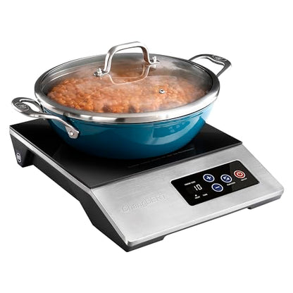 ChangBERT 1800W Commercial Grade Induction Cooktop, NSF Certified Portable Large 8" Heating Coil, 12" Heat Resistant Cooking Surface Premium Stainless Steel Pro Chef Professional Burner Hot Plate - style: MobiCook Series