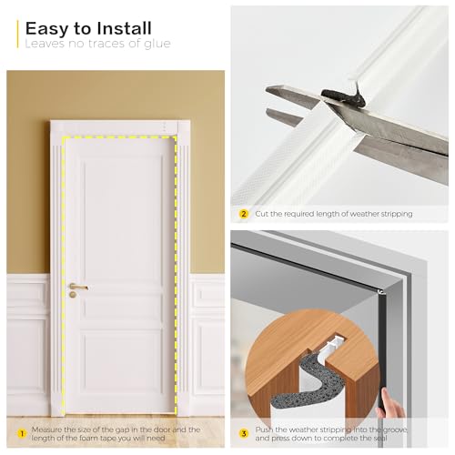 Ravinte Weather Stripping Door Seal, Q-Shaped Kerf Foam Strip, 19.8FT, White - color: White, size: 19.8 feet