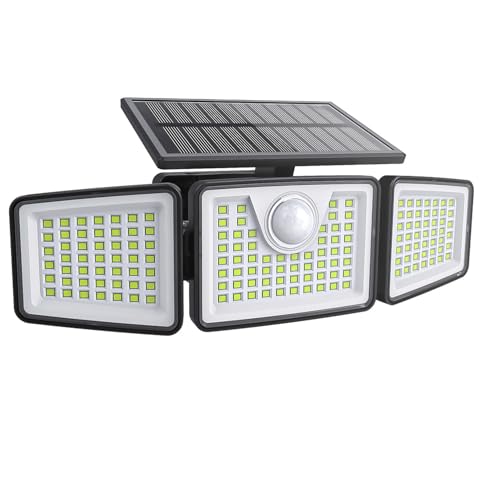 daphino 2500LM Solar Lights, Motion Sensor Outdoor Lights, 3-Head, 1 Pack - size: 3Head-Remote-1 Pcs