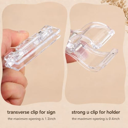 30 Pcs Clear Sign Clips for Merchandise Display Plastic Label Pop Clips