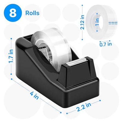 OWLKELA Lightweight Desktop Tape Dispenser, Black, 1 Pack - color: Black, size: 1 Pcs