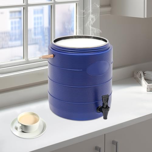 Insulated Beverage Dispenser - 6.6 Gal Stainless Steel Hot and Cold Drink Dispenser with Spigot & Handle, Commercial Thermal Container for Water Coffee Drink Catering Restaurant (Bule) - color: Bule