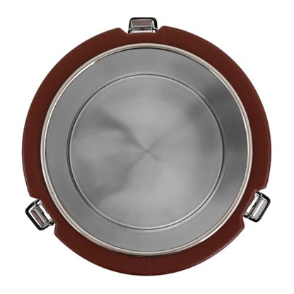 15L/3.96 Gal Insulated Soup Carrier, Stainless Steel Insulated Soup Container Bucket Hot & Cold Thermal Bucket with Lid Commercial Food Warmer for Parties Picnics Cafes Restaurants - color: Brown, size: 15L/3.96 Gal