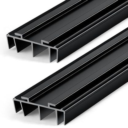 Pangda 2 Pcs Under Door Seal Door Bottom Seal 36" Long 1 3/4" Wide, Black - color: Black