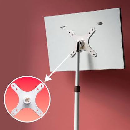 Kado Portable Monitor Stand Mounting Adapter Bracket Plate White, Wall Mount Arm Mount 17mm Ball Head to 100x100mm 75x75mm Universal, Tripod Camera Stand for Desktop Monitor Portrait/Landscape Mode - style: White