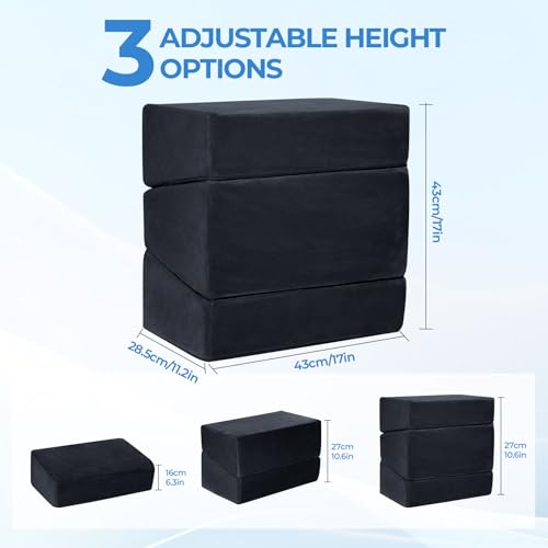 3-Level Adjustable Foot Rest for Under Desk at Work, Black, 17x11.2x17 Inch - color: Black