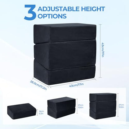 3-Level Adjustable Foot Rest for Under Desk at Work, Black, 17x11.2x17 Inch - color: Black