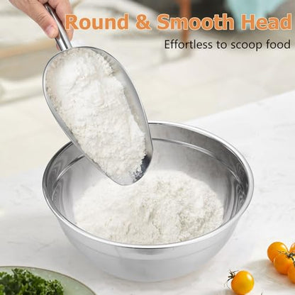 TeamFar Ice Scoop 24 oz, Stainless Steel Big Large Scoop, for Sweet Food Popcorn Flour, Healthy & Heavy Duty - Dishwasher Safe (Pack of 2) - size: 24 oz (Pack of 2)