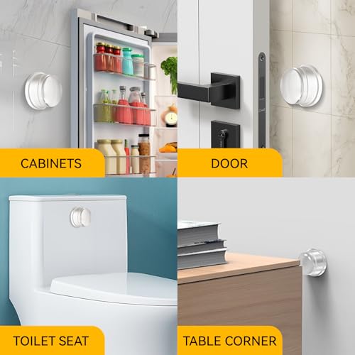 Upgraded 1" Thick x 1.5" Base Clear Silicone Door Stoppers for Wall - size: 1 Pack