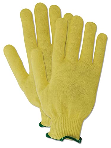 MAGID 1365KV-8 Cut Master 1365KV Lightweight Kevlar High-Density Knit Gloves - Cut Level 2, Ladies (Fits Medium), Yellow , 8 (Pack of 12) - size: 8/M