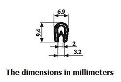 Edge Trim Black Small, Fits 1/16" (3 Feet) - size: 3 Feet