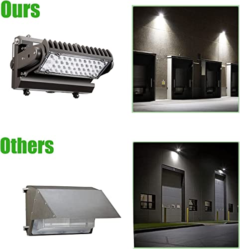 Rotatable LED Wall Pack Light with Dusk to Dawn Photocell, 80W 11200LM 400-600W HPS/HID Equiv., 5000K Daylight ETL Commercial Outdoor Security Lighting for Warehouse, Entrance, Parking, Garage - size: 80W