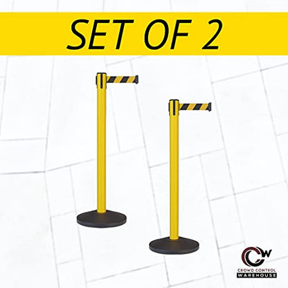 Crowd Control Warehouse 2-Pack Safety Retractable Belt Barrier Stanchions
