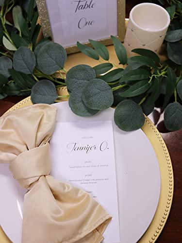 Your Chair Covers - 10 Pack 20 Inch Champagne L'Amour Satin Napkins – Oversized, Double Folded & Hemmed Table Napkins for Restaurants, Weddings & Holidays - color: Champagne