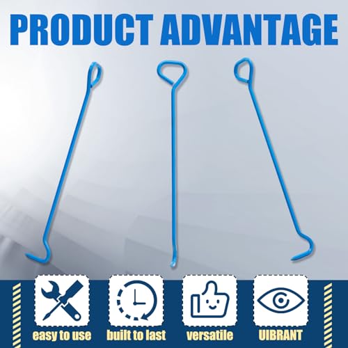 Therwen 2 Pcs 36 Inch Manhole Cover Hook Tool, 5/8" Hex Alloy Steel, Blue - color: Blue, size: 36 Inch