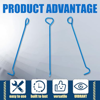 Therwen 2 Pcs 36 Inch Manhole Cover Hook Tool, 5/8" Hex Alloy Steel, Blue - color: Blue, size: 36 Inch