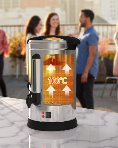 Coffee Urn 120 Cup, Stainless Steel Commercial Coffee Maker 18 L/4.8 gal Electric Hot Beverage Dispenser Large Hot Water Dispenser Coffee Dispenser Hot Water Urn For Business, Catering, Party - color: Silver, size: 120 Cups