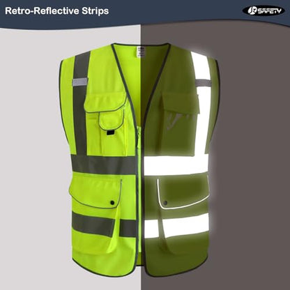 JKSafety Safety Vest for Men Women Reflective Hi Vis JK150 Yellow S - color: Yellow, size: Small