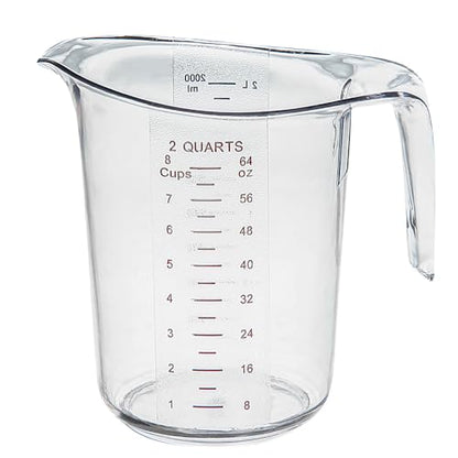 Restaurantware 2 qt Clear Plastic (Cups) Measuring Cup, 10 Pack