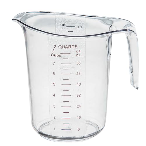 Restaurantware 2 qt Clear Plastic (Cups) Measuring Cup, 10 Pack