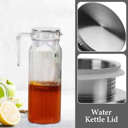 Hemobllo Water Pitcher Lid Replacement Stainless Steel Kitchen Jug Cover with Dual Water Outlets Silver Metal Pitcher Lid for Cold Jug Universal Fit for Home and Restaurant Use
