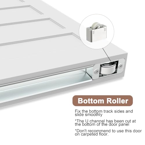 36"x84" 5-Panel Concealed Sliding Barn Door with Soft Close