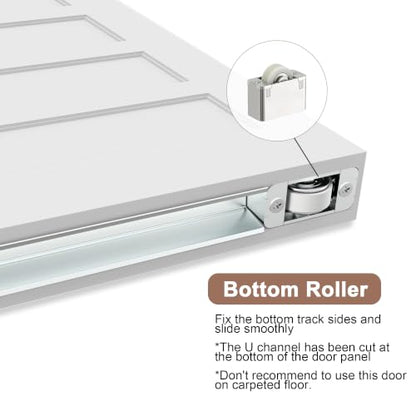 36"x84" 5-Panel Concealed Sliding Barn Door with Soft Close