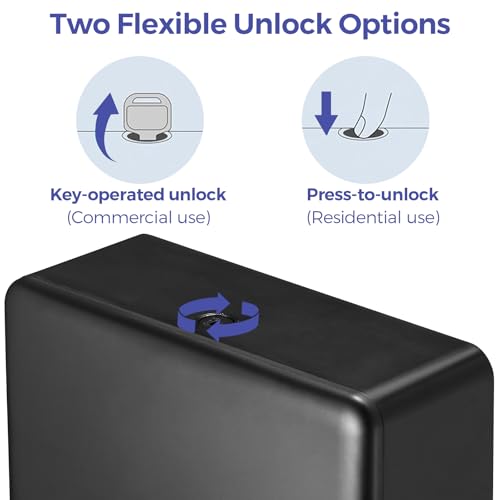 Stardrix Multifold Paper Towel Dispenser Wall Mount (Black) – Large Capacity C-Fold, Trifold, and Folded Commercial Hand Towels Holder for Bathroom & Restroom – Adhesive or Screw Mounted - color: Black