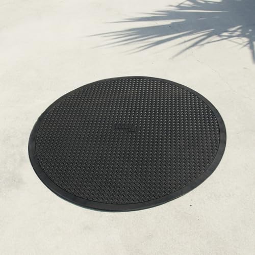 Rubber-Cal Circular Rubber Mat - 48” Diameter (Pack of 2) - size: 48"L x 48"W x 0.4"Th (Pack of 2)