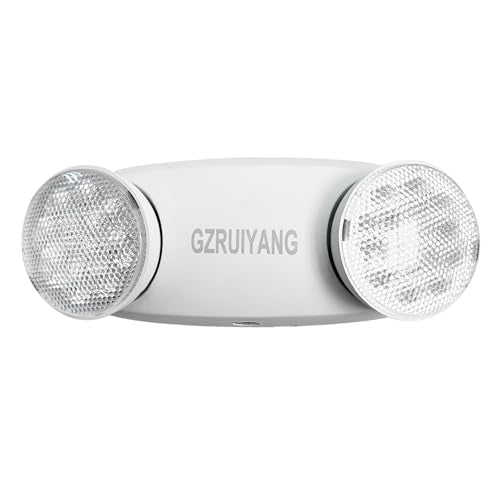 GZRUIYANG Emergency Lights with Battery Backup, 1 Pack Emergency Light, LED Commercial Emergency Lights, UL Listed, AC 120/277V, Hardwired Emergency Exit Light Fixtures for Business - (White) - color: White, size: 1 Pack