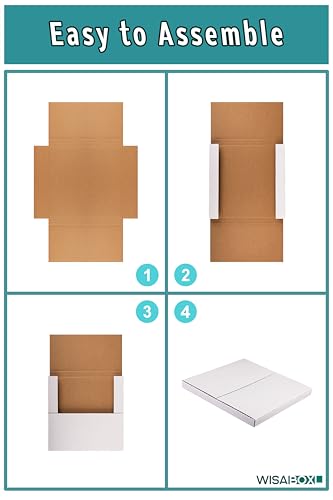 Vinyl Record Mailers, 12.8x12.8x1 inch LP Album Shipping Boxes - size: 50 Pack
