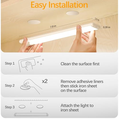 Motion Sensor Under Cabinet Lights, 2-Pack, Warm White, 8 inch - color: Warm White, size: 8 inch