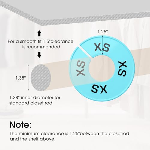 EBOOT 40 Pcs Clothing Size Dividers Closet Size Divider Hanger, Blue - color: Blue