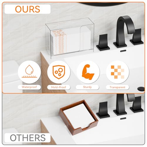 Cq Acrylic Wall Mount Multifold Paper Towel Dispenser & Box for Bathroom,Home -10.2x3.7x7.1 Inch - Clear Commercial Paper Towel Holder for Folded,Z Fold,C Fold,Trifold,Napkin,Hand Paper Towel
