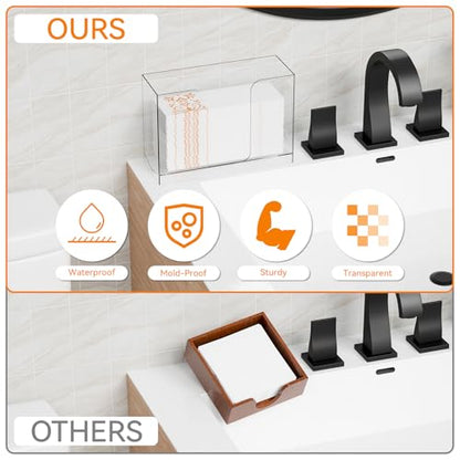Cq Acrylic Wall Mount Multifold Paper Towel Dispenser & Box for Bathroom,Home -10.2x3.7x7.1 Inch - Clear Commercial Paper Towel Holder for Folded,Z Fold,C Fold,Trifold,Napkin,Hand Paper Towel