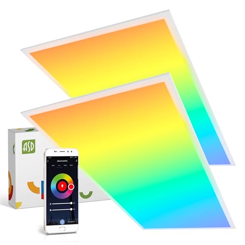 ASD 2x4 RGBW Smart LED Flat Panel Light, 3500K 4000K 5000K UL 2 Pack - color: RGBW, size: 2X4
