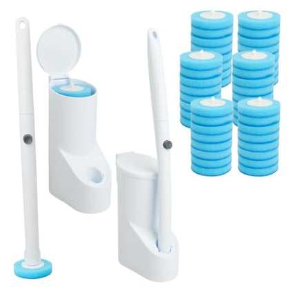 IwIeIaIrI Disposable Toilet Brush and Holder Set with 48 Refills, Cylinder - color: Cylinder Tube