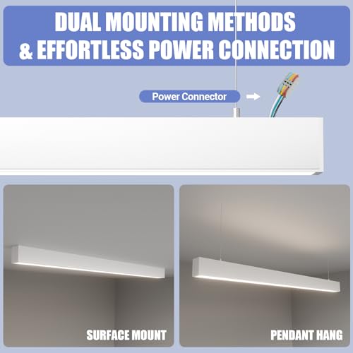 4FT LED Linear Lights 50/45/40/35/30W Up and Down Light,3/4/5000K 4Pack - color: White, size: 4FT4P
