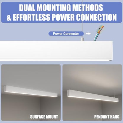 4FT LED Linear Lights 50/45/40/35/30W Up and Down Light,3/4/5000K 4Pack - color: White, size: 4FT4P
