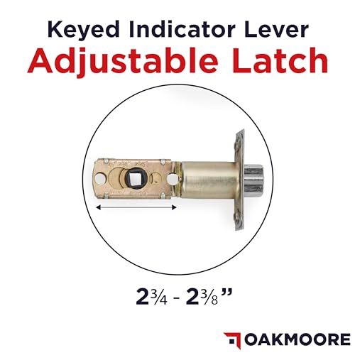 OAKMOORE Keyed Entry Commercial Door Handle | Heavy Duty Commercial Door Locks with Indicator | Restaurant, Store, Hospital, Warehouse | Locking Occupied Door Lever Lock with Key (Silver)