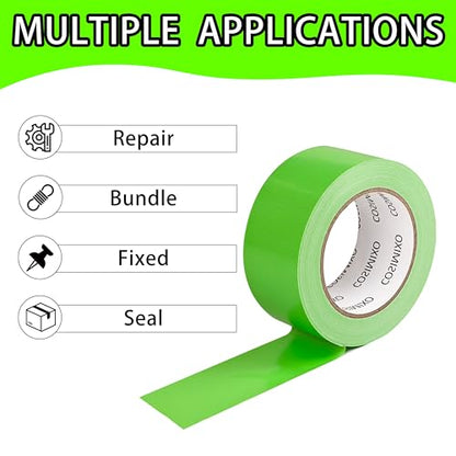 COSIMIXO 5-Pack Green Heavy Duty Duct Tape, 2 inches x 30 Yards, Strong, Flexible, No Residue, All-Weather and Tear by Hand - Bulk Value for Repairs, Industrial, Professional Use - color: Green, size: 5-Pack 2" x 30yds