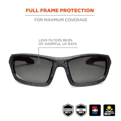 Ergodyne Skullerz ODIN Safety Glasses Sunglasses, Impact Resistant Z87.1+ - color: Kryptek Typhon Frame, Smoke Lens
