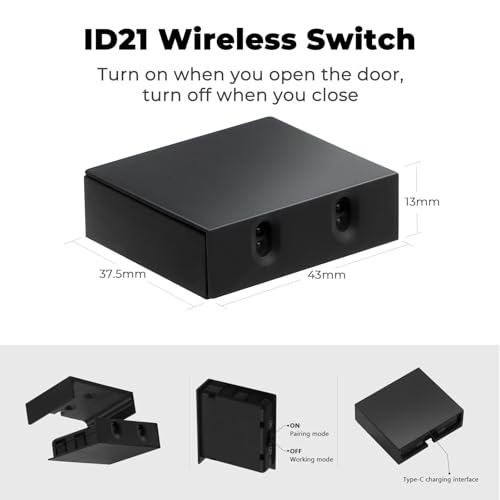 VST Wireless Double Door IR Sensor Switch for LED Lights(DC 12V 3A) - color: Black